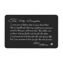 To My Daughter From Mom Personalized Photo Engraved Wallet Mini Insert Love Note Card Gift Black