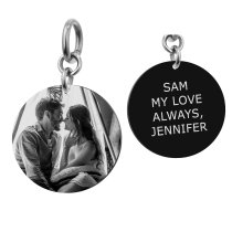 2-sided Personalized Photo and Message Engraving Custom Pendant Dangle Charm Bead for European Charm Bracelets