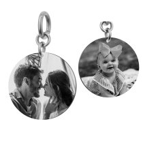 2-sided Engraving Personalized Photos Custom Pendant Dangle Charm Bead for European Charm Bracelets