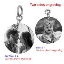 2-sided Engraving Personalized Photos Custom Pendant Dangle Charm Bead for European Charm Bracelets