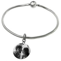 1-sided Personalized Photo Engraving Custom Pendant Dangle Charm Bead for European Charm Bracelets