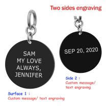 2-sided Personalized Message Engraving Custom Pendant Dangle Charm Bead for European Charm Bracelets