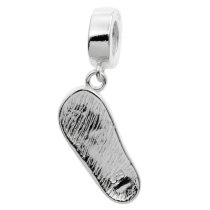 Sterling Silver Flip-flop Sandal Slipper Beach Blue Enamel Dangle Pendant Bead for European Charm Bracelet
