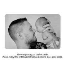 1 Side Personalized Photo Custom Engraved Metal Wallet Mini Love Insert Gift Note Card