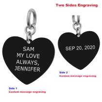 Heart Plate 2 Sides Personalized Message Engraving Pendant Dangle Charm for European Charm Bracelets