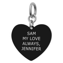Heart Plate 1 Side Personalized Text Engraving Pendant Dangle Charm for European Charm Bracelets