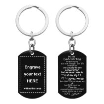 To My Daughter From Mom Text Engraving Custom Dog Tag Key Chain - Handmade …