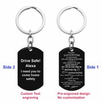 To My Daughter From Mom Text Engraving Custom Dog Tag Key Chain - Handmade …
