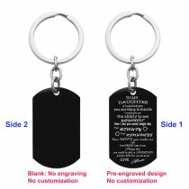 To My Daughter From Mom Text Engraving Custom Dog Tag Key Chain - Handmade …