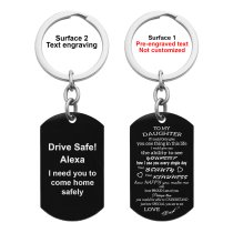 To My Daughter From Dad Text Engraving Custom Dog Tag Key Chain - Handmade