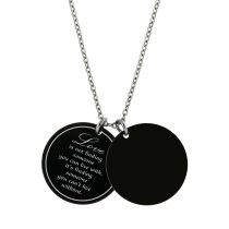 Double Round Plates Love Photo Engraving Personalized Pendant Chain Necklace 18.5 in + 2.5 in