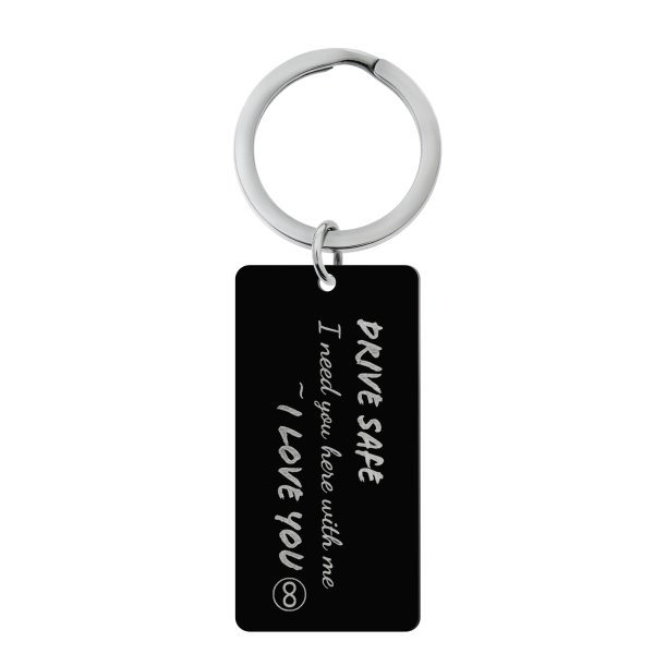 Queenberry Drive Safe Love Custom Engraved Personalized Text Dog Tag Keychain