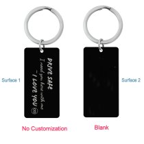 Queenberry Drive Safe Love Custom Engraved Personalized Text Dog Tag Keychain