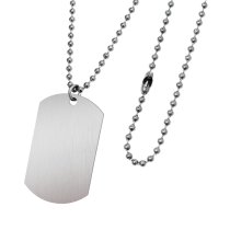 Full Color Photo Printing + Laser Engraved Personalized Message Stainless Steel Custom Dog Tag w/ Dot Ball Chain Necklace 24" Ss - Handmade