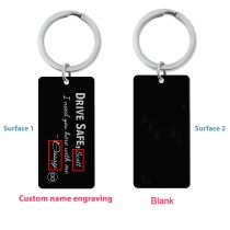 Queenberry Drive Safe Love Custom Engraved Personalized Name Text Dog Tag Keychain