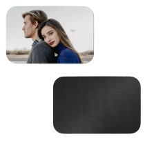 Full Color Photo Printing Stainless Steel Custom Wallet Mini Love Insert Card Handmade to Husband Wife Lover Birthday Anniversary Valentines Gift - Black