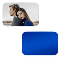 Stainless Steel One Side Photo Custom Engraving Personalized Mini Wallet Love Insert Card - Blue