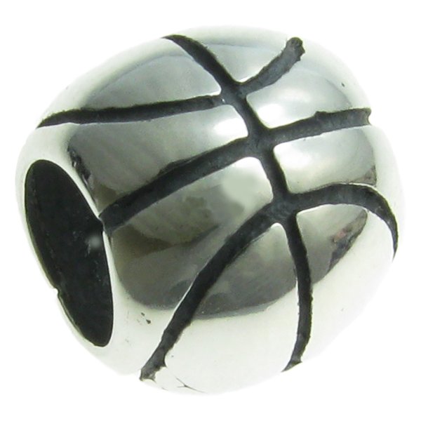 Sterling Silver Basketball Bead Charm For European Charm Bracelets Jewelry