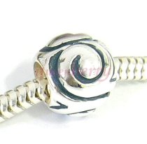 Sterling Silver Round Swirl Bead Charm for Pandora Troll Biagi Chamilia European Jewelry