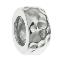 Sterling Silver Hammered Bead Charm for Pandora Troll Biagi Chamilia European Jewelry