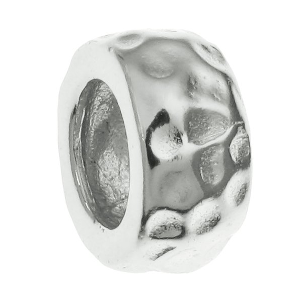 Sterling Silver Hammered Bead Charm for Pandora Troll Biagi Chamilia European Jewelry