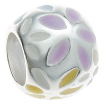 Sterling Silver Daisy Flower Enamel Bead Charm For Pandora Troll Biagi Chamilia