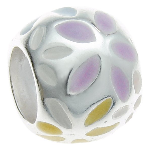 Sterling Silver Daisy Flower Enamel Bead Charm For Pandora Troll Biagi Chamilia