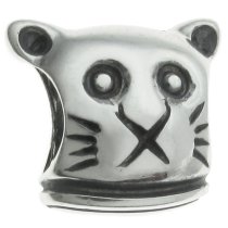 Sterling Silver Kitty Cat Bead Charm for Pandora Chamila Biagi Troll