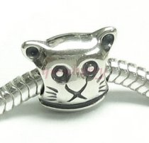 Sterling Silver Kitty Cat Bead Charm for Pandora Chamila Biagi Troll