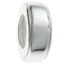 Sterling Silver Focal Round Stopper with Rubber Bead for Pandora
