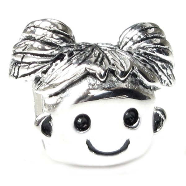 Sterling Silver HAPPY GIRL Charm BEAD for Pandora Chamilia Biagi Bracelet