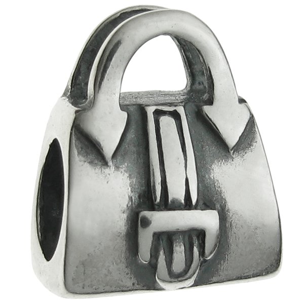 Sterling Silver Handbag Bead Charm fits Pandora, Chamilia, Troll, Biagi