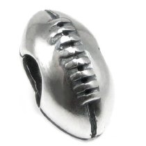 Sterling Silver Rugby Football Ball Bead Charm for Pandora Chamilia Troll Biagi