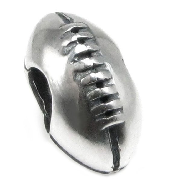 Sterling Silver Rugby Football Ball Bead Charm for Pandora Chamilia Troll Biagi