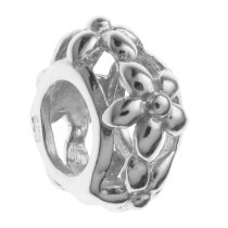 Sterling Silver Flower European Style Bead Charm for Pandora Troll Biagi Chamilia