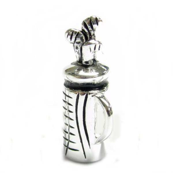 Sterling Silver GOLF CLUB BAG Bead Charm For Pandora Troll Biagi Chamilia