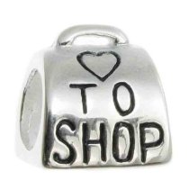 Sterling Silver Love to Shop Bead Charm For Pandora Troll Biagi Chamilia