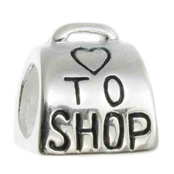 Sterling Silver Love to Shop Bead Charm For Pandora Troll Biagi Chamilia