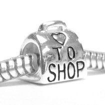 Sterling Silver Love to Shop Bead Charm For Pandora Troll Biagi Chamilia
