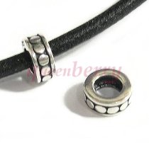 Sterling Silver Dot Rondelle Bead Charm For Pandora Troll Biagi Chamilia
