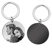 Personalized Photo Picture Custom Engraved Memorial Round Dog Tag Pendant Keychain Keyring Keepsake Gift