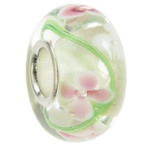 Sterling Silver Flower Murano Bead Charm for Pandora Troll Biagi Chamilia