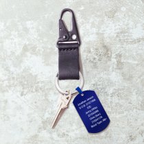 Personalized Medical Alert Emergency Med Id Identification Engraved Stainless Steel Custom Dog Tag Military Pendant Keychain- Blue