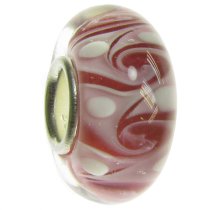 Sterling Silver Flower Pink Swirl Flower Murano Glass Bead Charm for Pandora Troll Biagi Chamilia