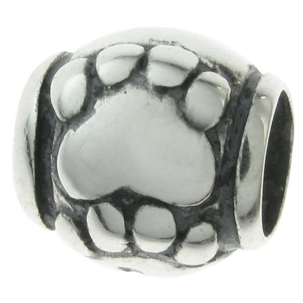 Sterling Silver Bear Paw FOOT Footprint Bead Charm Pandora Troll Biagi Chamilia
