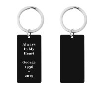 Queenberry Personalized Laser Engraved Custom Text Message Memorial Date Time Dog Tag Pendant Keychain