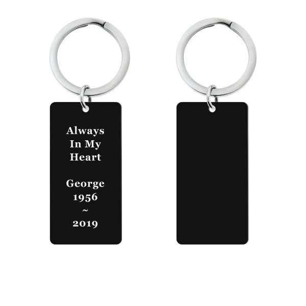 Queenberry Personalized Laser Engraved Custom Text Message Memorial Date Time Dog Tag Pendant Keychain
