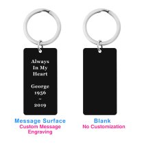 Queenberry Personalized Laser Engraved Custom Text Message Memorial Date Time Dog Tag Pendant Keychain