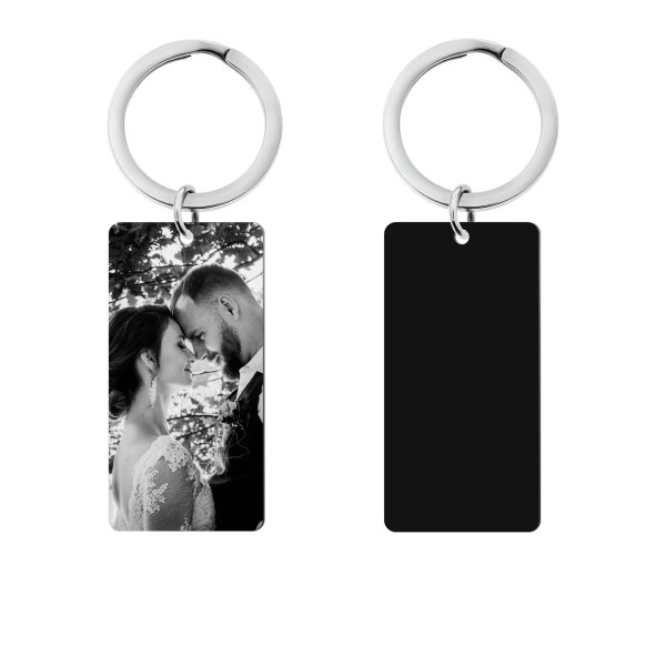 Queenberry Laser Custom Engraved Personalized Photo Picture Memorial Dog Tag Keychain