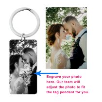 Queenberry Laser Custom Engraved Personalized Photo Picture Memorial Dog Tag Keychain